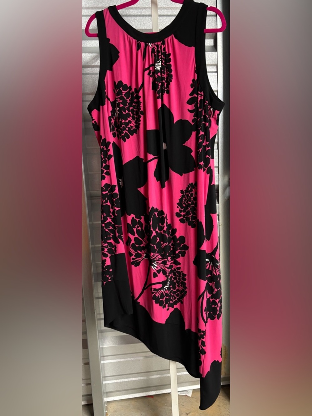 Pink and black plus size dress